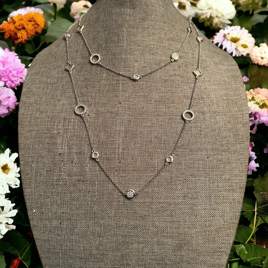 Sultry Frosted Cut Crystal Long Necklace