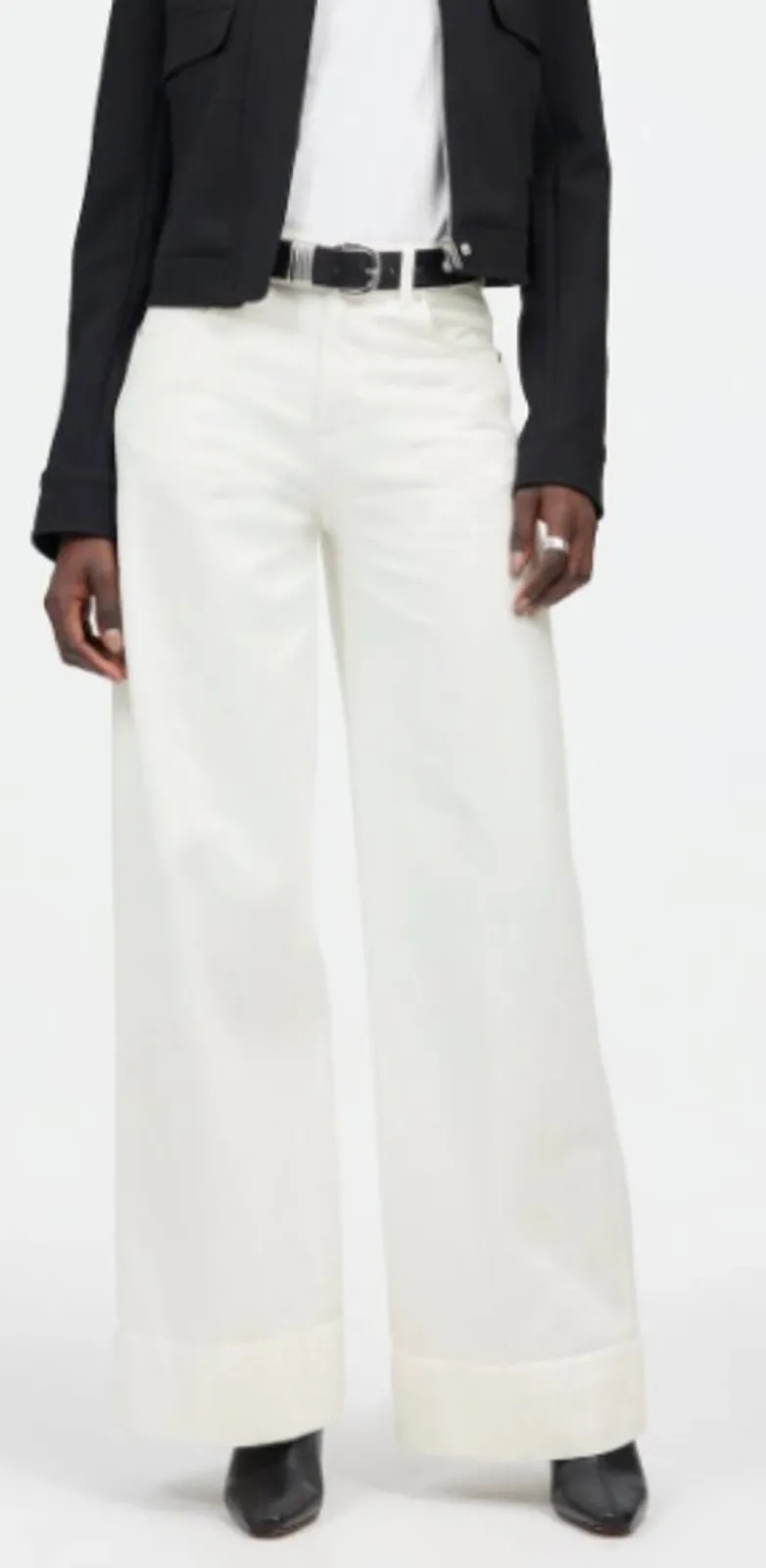 Madewell Jeans Womens Superwide-Leg Jeans White 100% Cotton Size 28 NEW