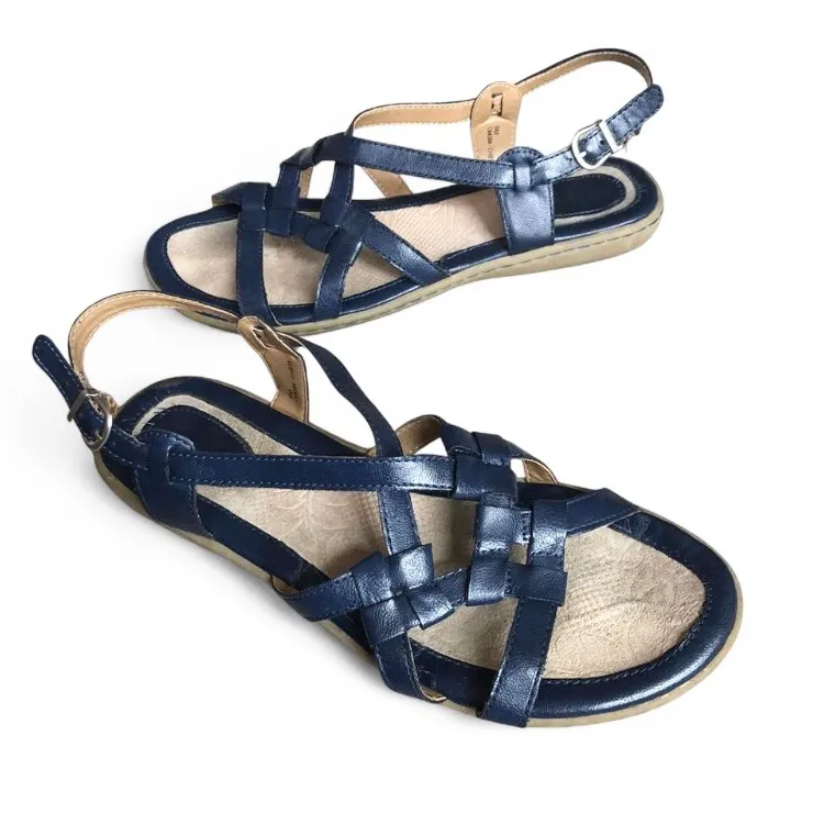 BOC Born Concept Sandals Women's Sz 9 M Blue Slingback Comfort Adjustable Strap