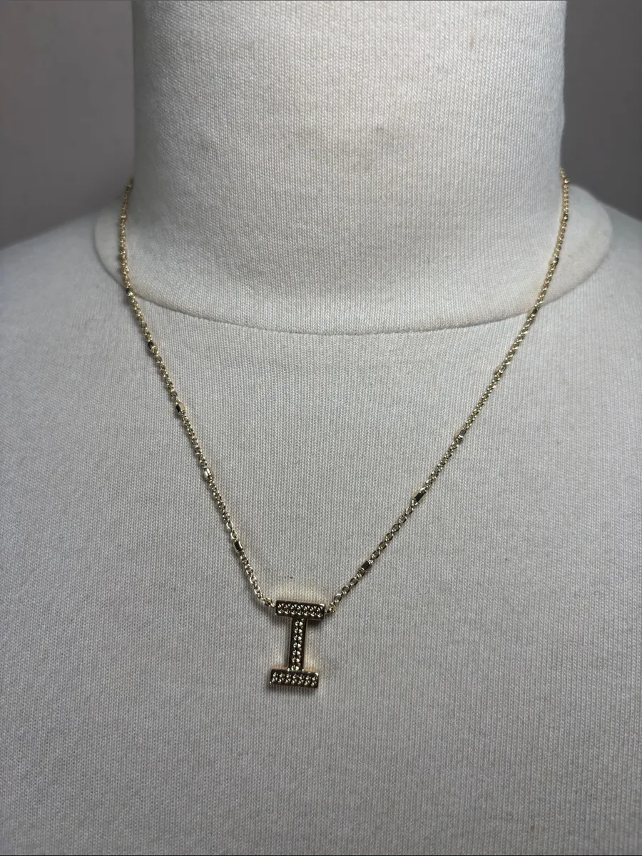 Kendra Scott Letter I Pendant Necklace in Gold NWT