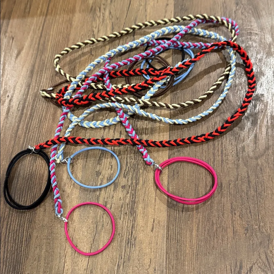 Colorful Braided Elastic Hair Ties Red