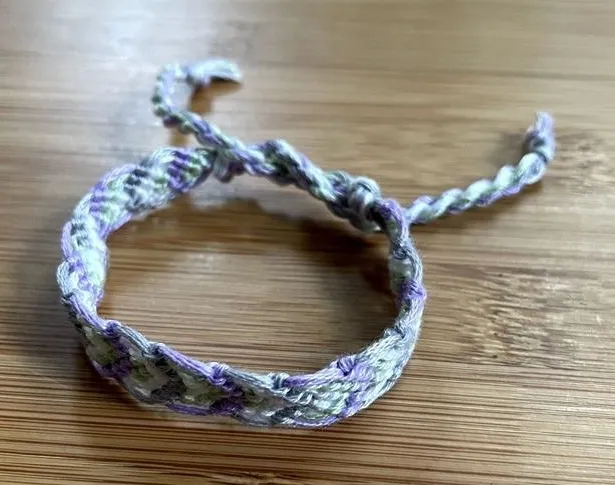 Maelie Woven Chevron Friendship Bracelet OS Purple Women Handmade Cotton