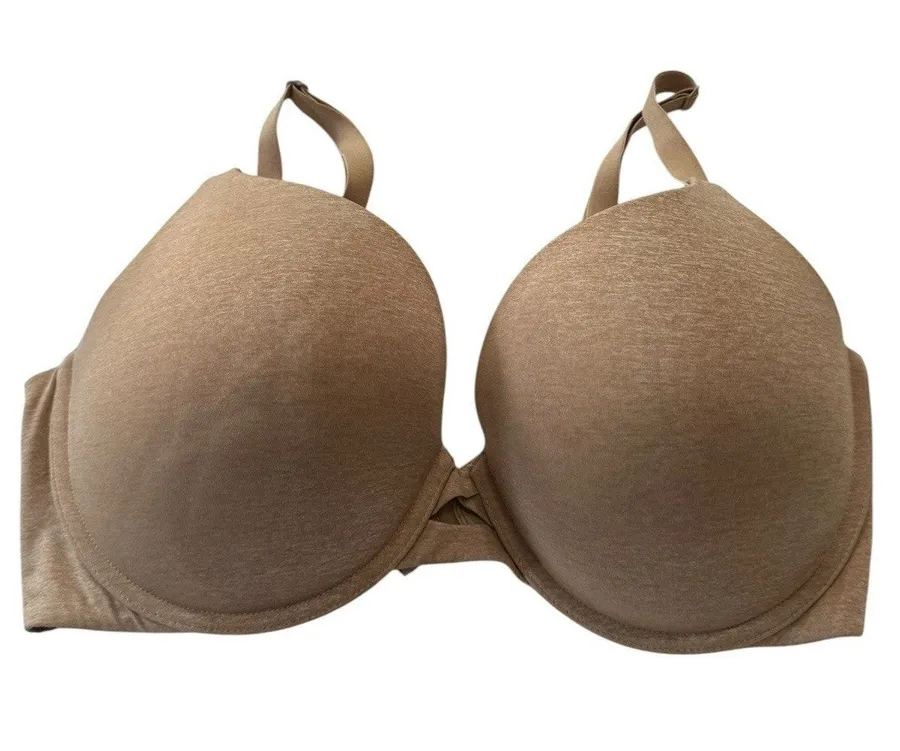 Victoria's Secret 38DD Uplift Semi Demi Bra Solid Beige Padded Underwire #3249