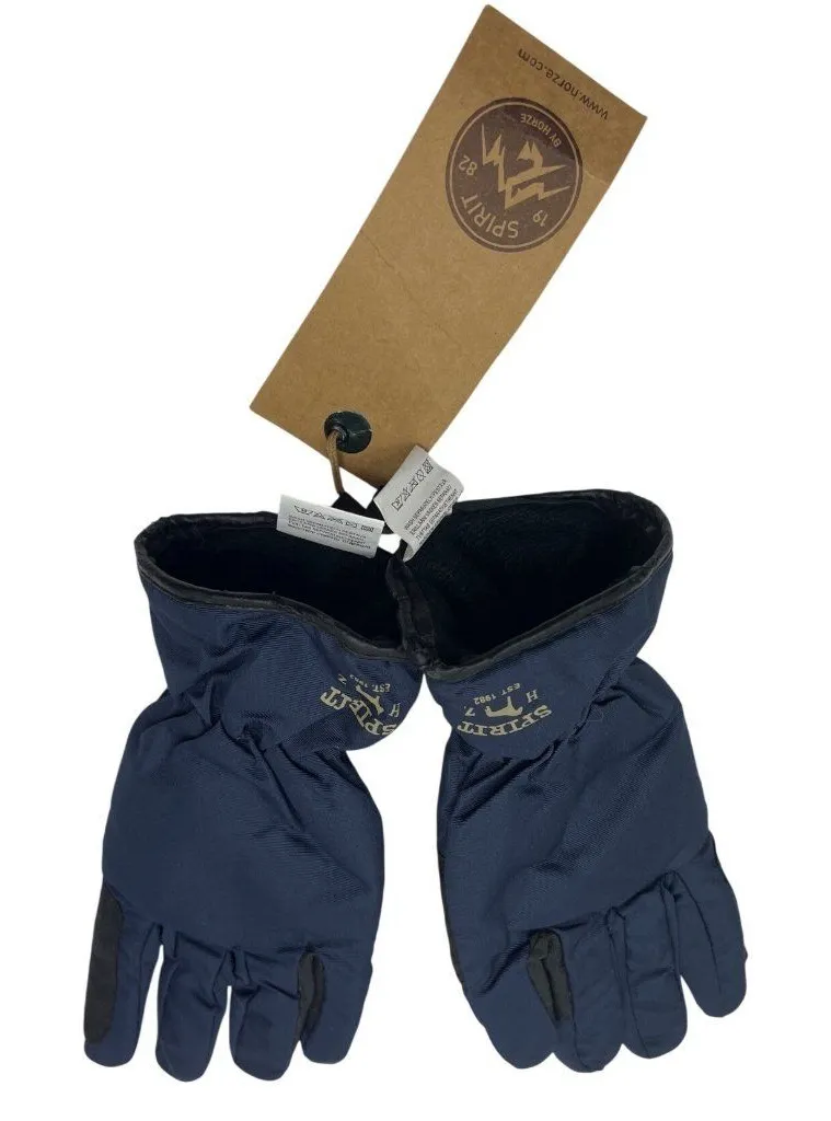 Horze Spirit Navy Blue Riding Gloves With Insulated Lining & Grip Details Size M Black Size M
