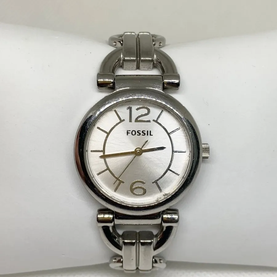 Fossil women’s watch 32mm round quartz analog BQ1600 all stainless steel running