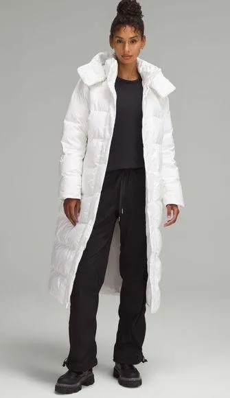 NWT Lululemon Wunder Puff 600-Down-Fill Long Jacket / WHITE