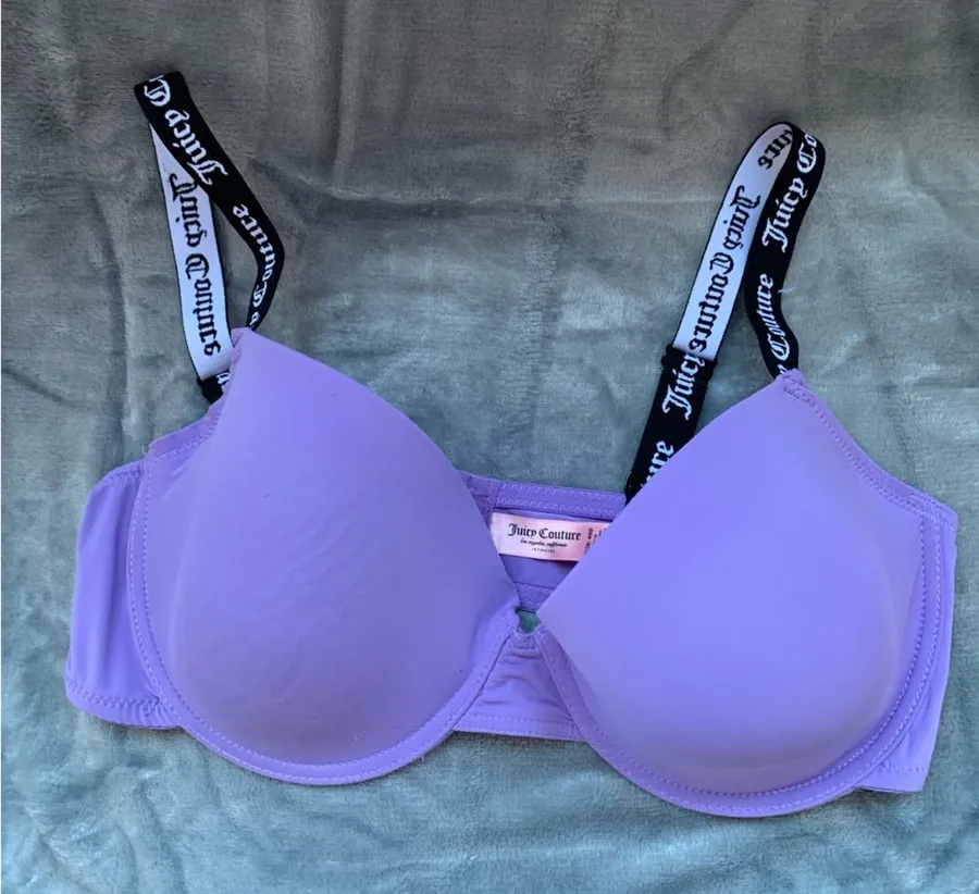 Juicy Couture Purple Bra 40D Juicy Straps 90s Twee