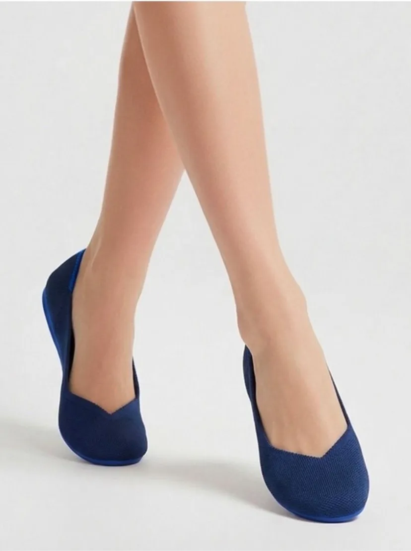 ROTHY'S Shoes THE FLAT Blue Knit Round Toe Slip On Ballet Flats Women's Size 8