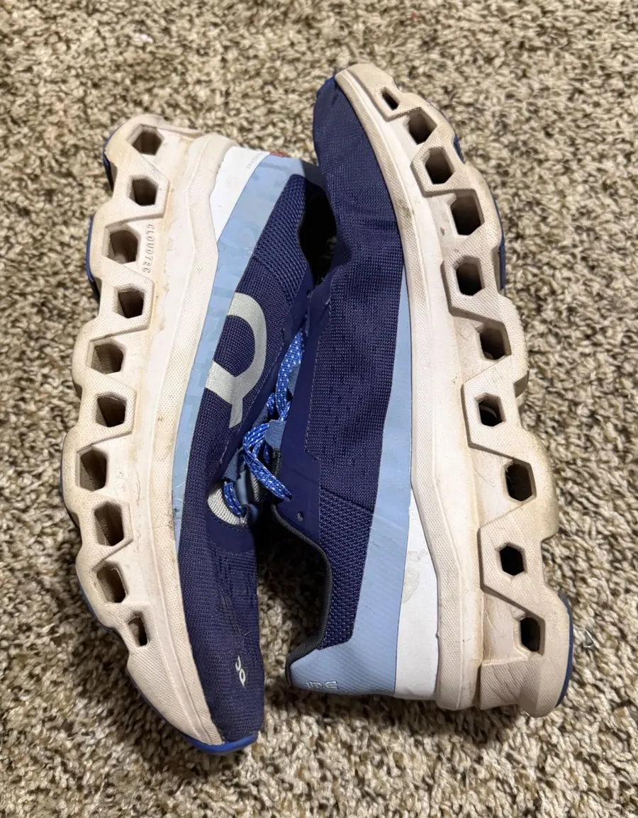 On Running Cloudstratus Navy Blue Road Running Shoes Womens 9.5 Aetrex Insoles