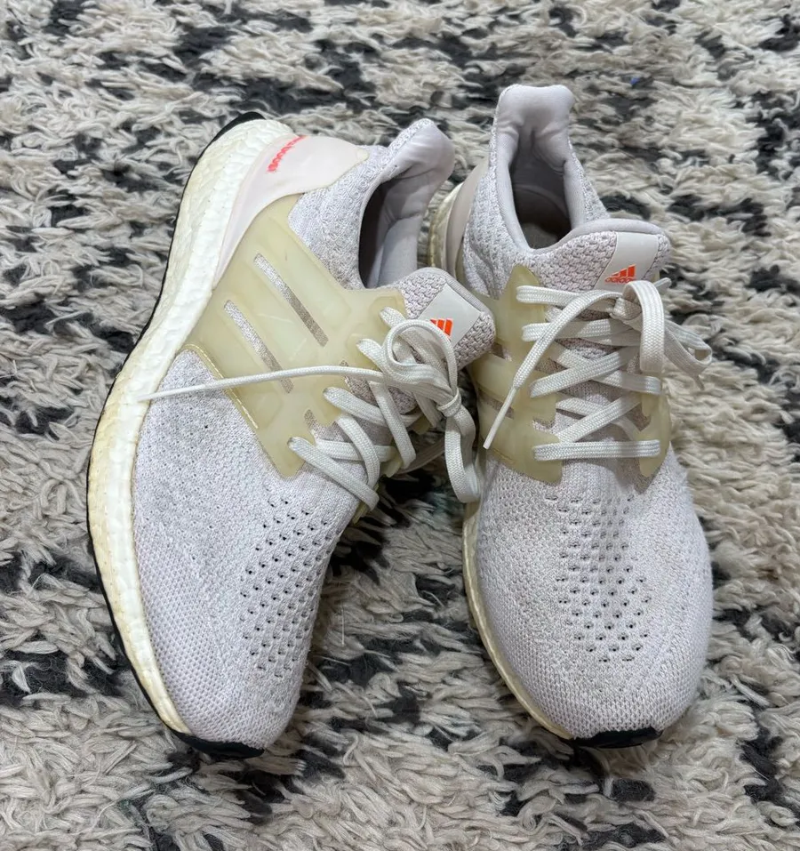 White and pink adidas ultraboost