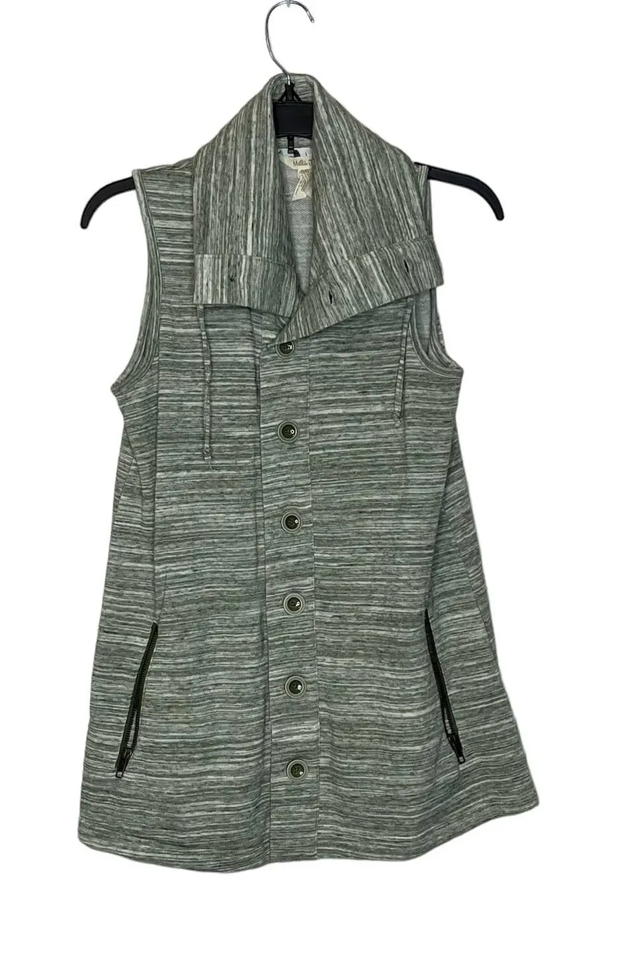Matilda Jane Button Up Vest Size XS Green Heather Cotton Blend Womens