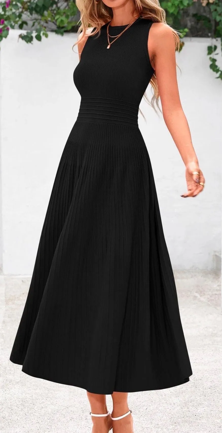 PRETTY GARDEN Spring Casual Dresses Size Large Black Summer Business Work