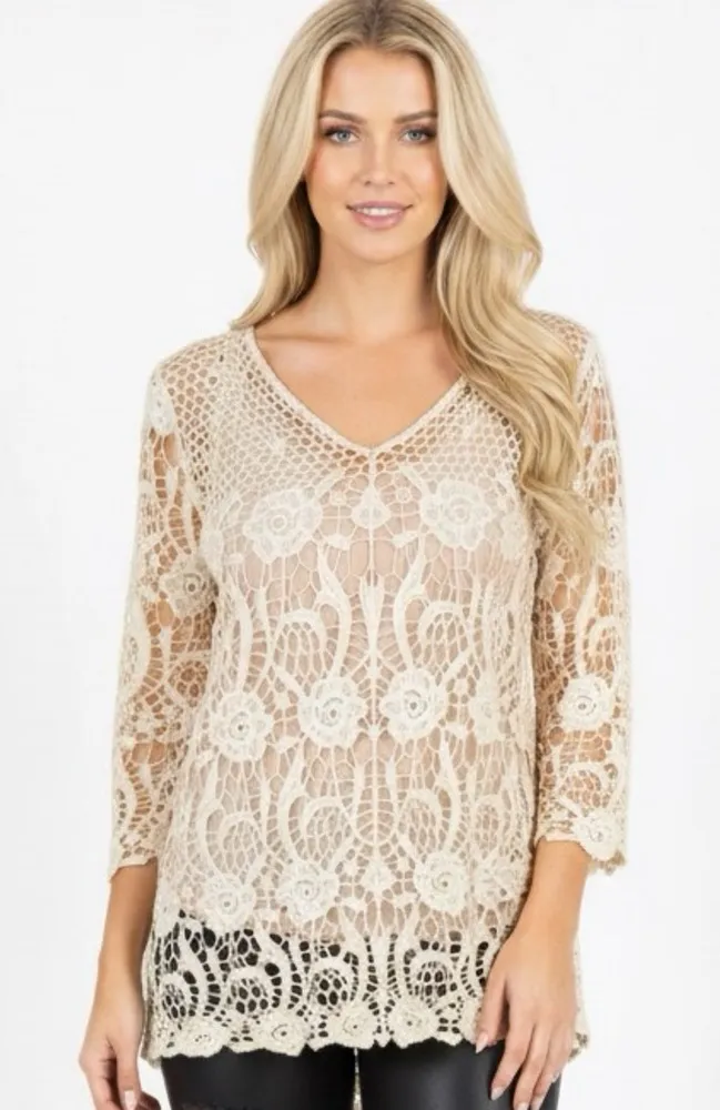 Medium Summer crochet boho swimsuit cover/vacay