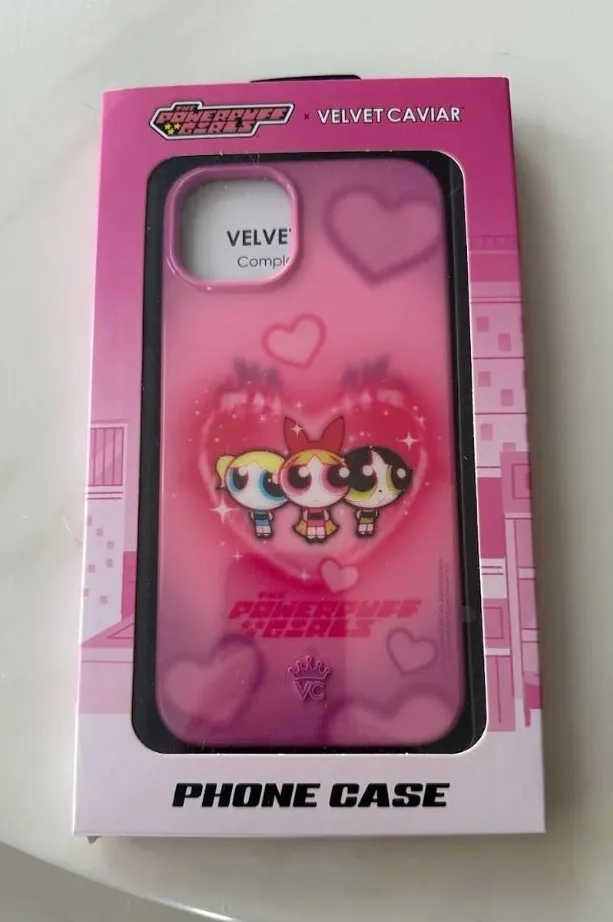 Powerpuff Girls Velvet Caviar Airbrush Hearts iPhone 15 Plus Case Pink