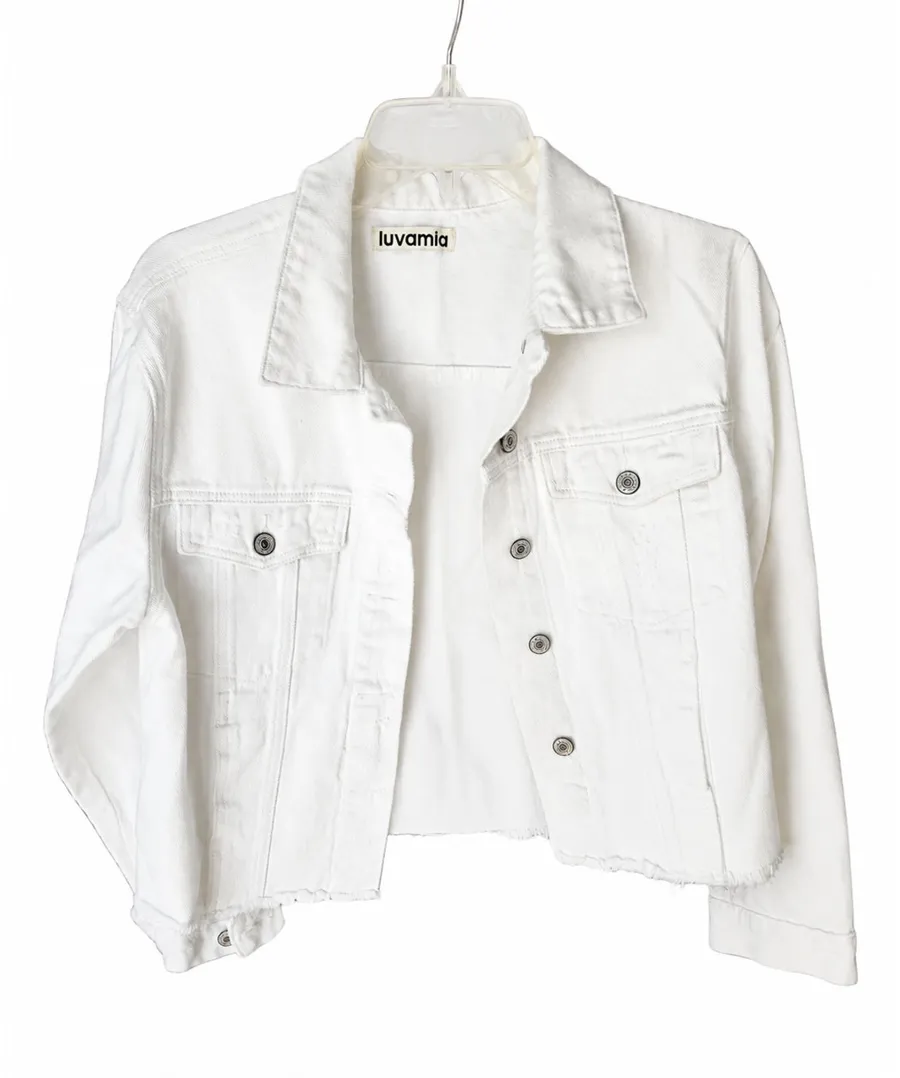 luvamia FleXclusive Jean Jackets for Women Size L White Size L