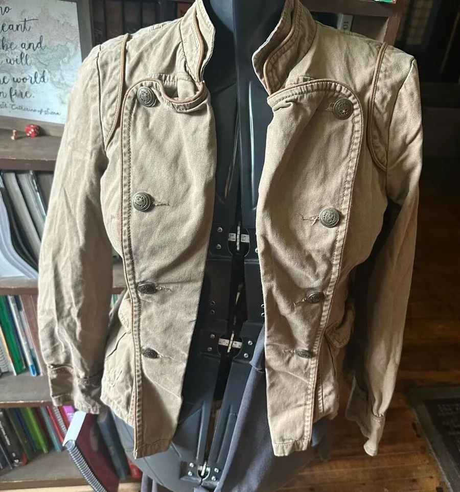 Ana tan military minimalist PM minimalist classic jacket Green Size XS
