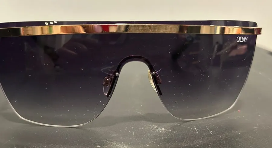 Quay Australia Gold Black Frameless Sunglasses