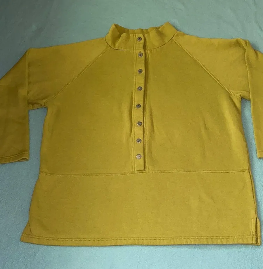 UNBRANDED mock neck chartreuse long sleeve half button sweatshirt NEW size XL Green