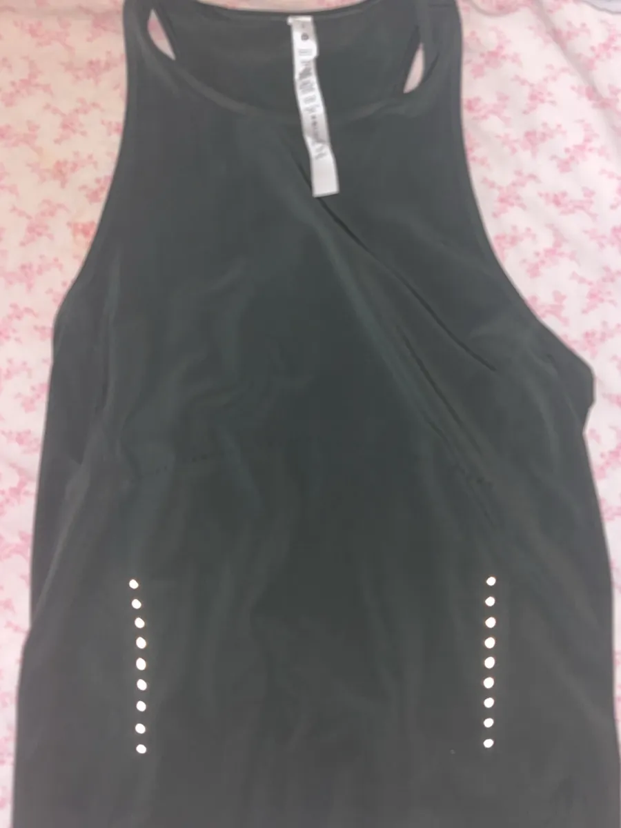 lululemon athletica Olive Racerback Tank with Reflective Dots