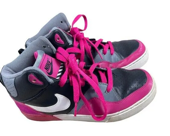 Nike 90s Y2K Pink Gray And Black High Top Gym Sneakers 6.5Y