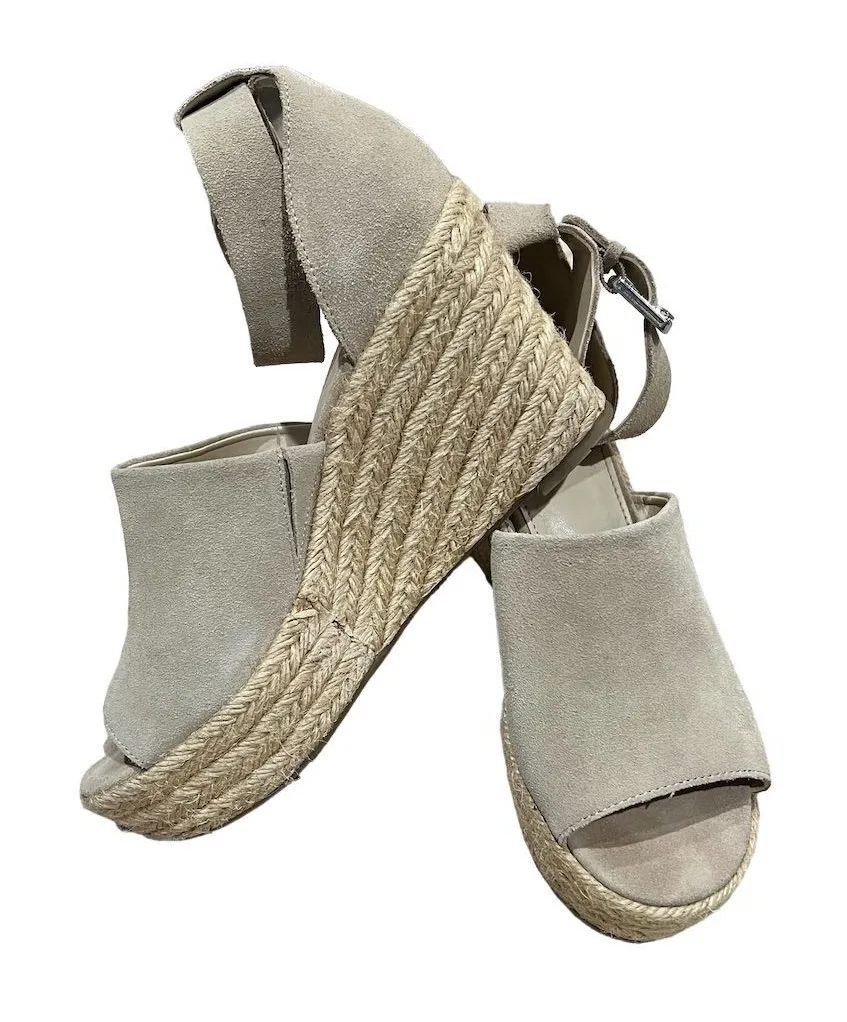 Marc Fisher Women's Espadrille Wedge Sandals Beige Size 8 Summer Casual