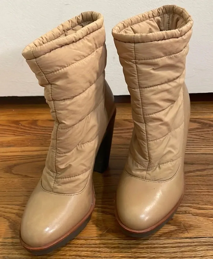 Kate Spade New York Ginnie Booties Block Heel Camel Size 7.5