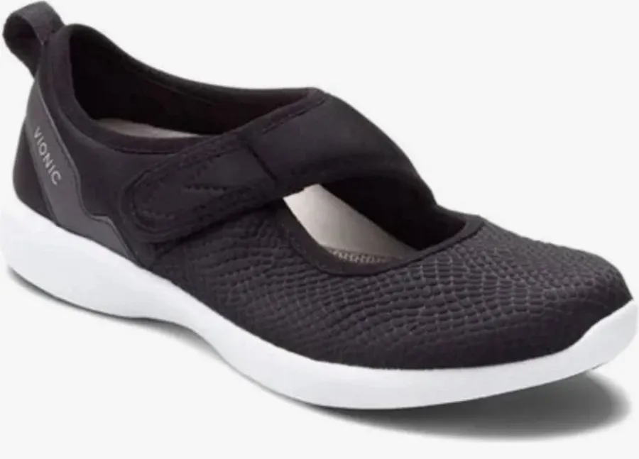 Vionic Sonnet ballet flats hook-and-loop strap Mary Jane Size 7 Wide Black!!!!!!