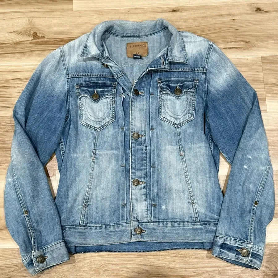 True Religion Dylan Embroidered Jean Jacket Women’s Large