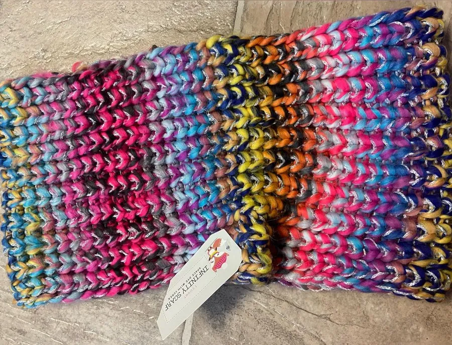 Colorful Knit Infinity Scarf/Neck Warmer