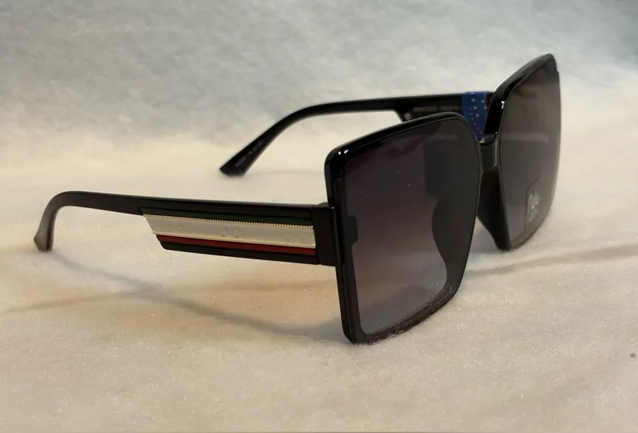 Bob Mackie Black Oversized Square Sunglasses