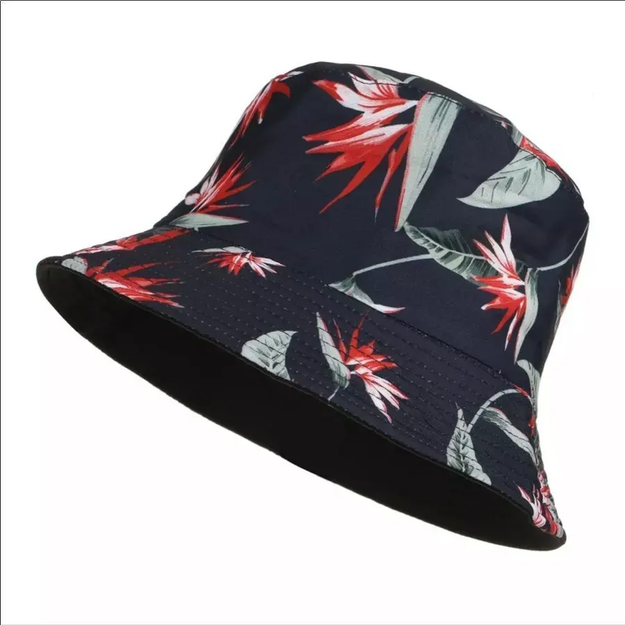 Unisex Reversible Double Sided Bucket Hat NWOT Black Floral