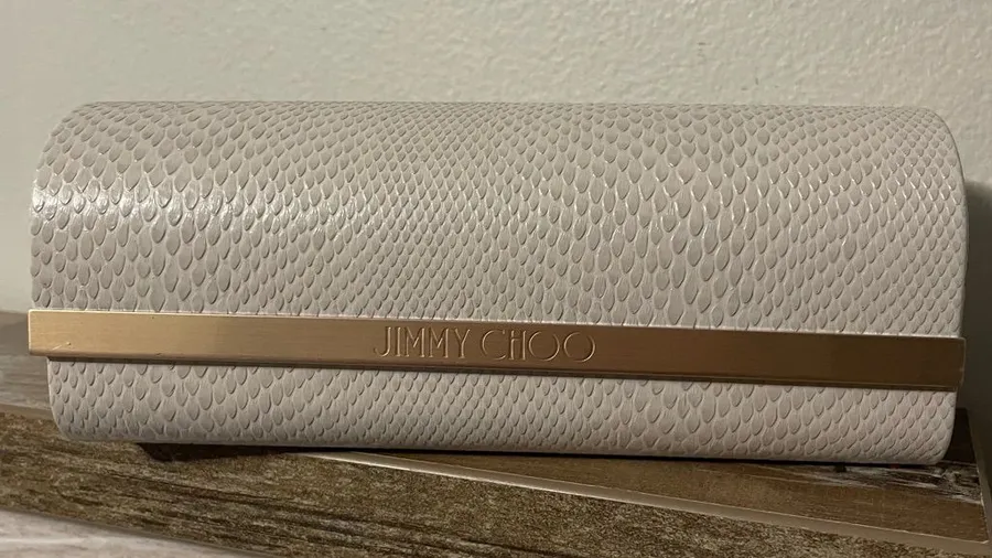 Jimmy Choo Faux White Snake Skin Sunglasses / Eyeglasses Case