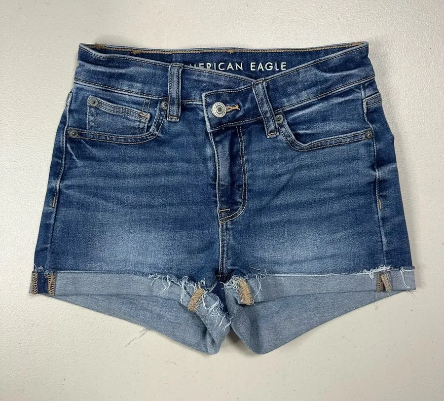 American Eagle Outfitters Dark Blue Denim Jean Shorts