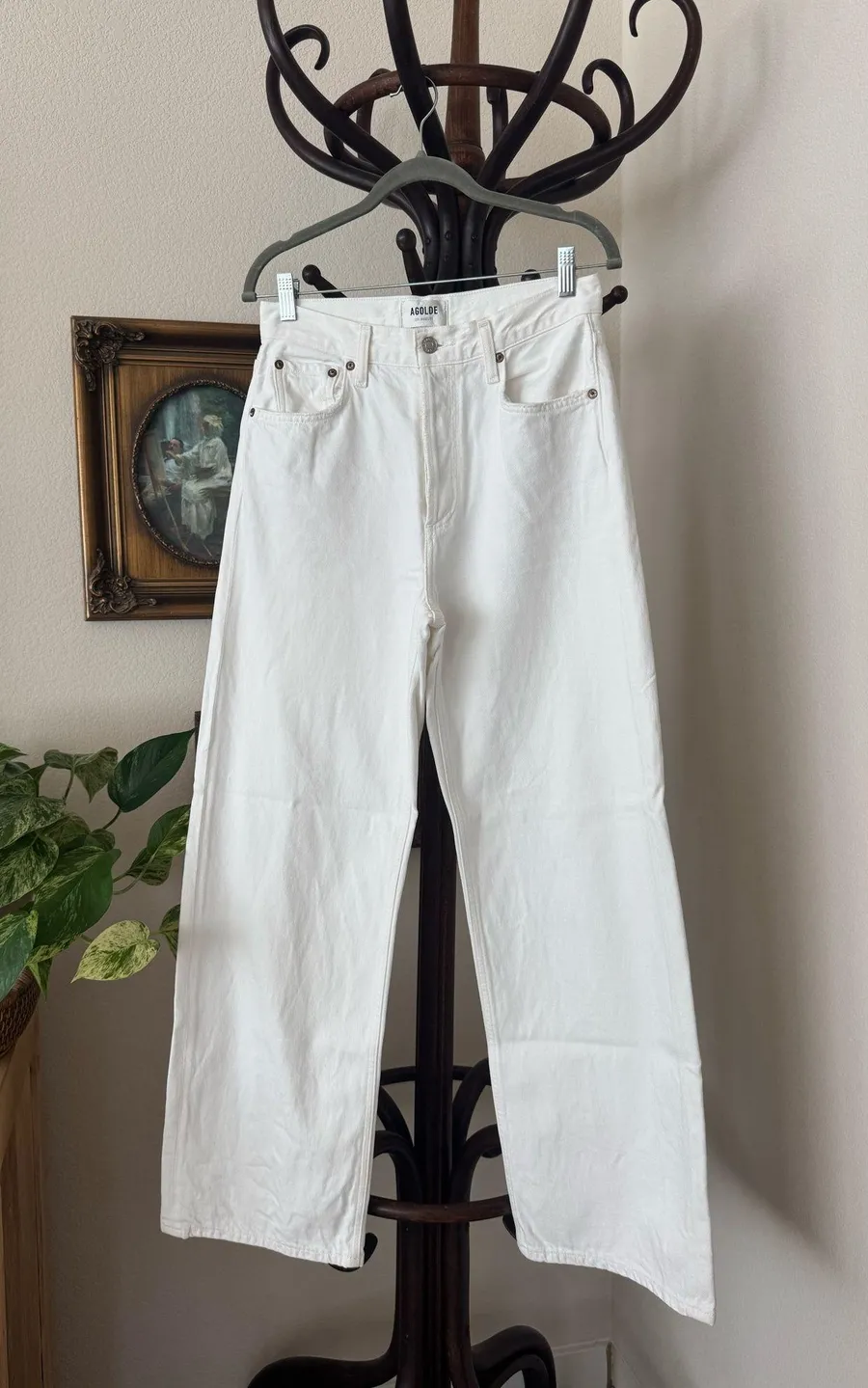 AGOLDE Low Slung Baggy Jeans White
