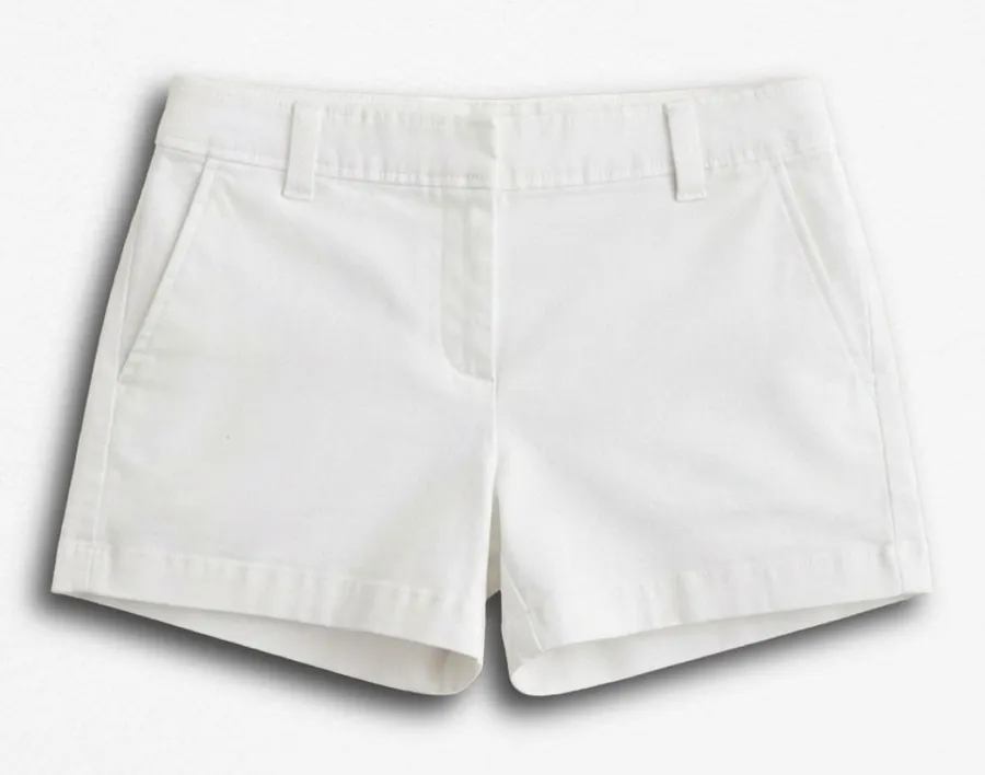 New York & Company Womens White Chino Shorts Size 6 Mid Rise Casual Summer