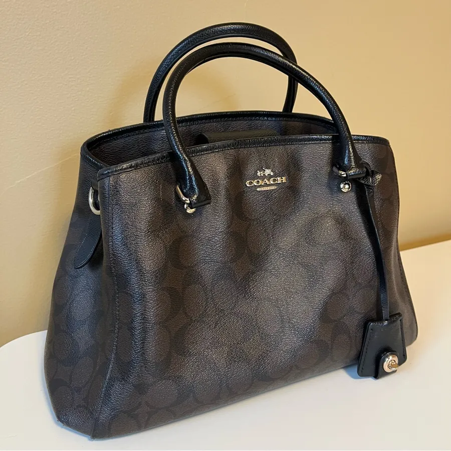 Coach Margot Carryall Signature in Black and Brown Logo