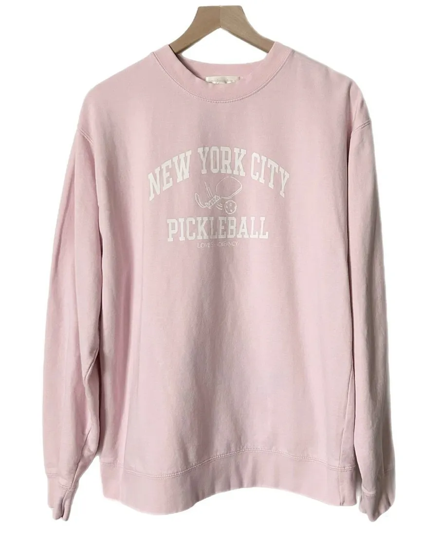 LoveShackFancy x First Port NYC Pickleball Graphic Sweatshirt Pink Size Large