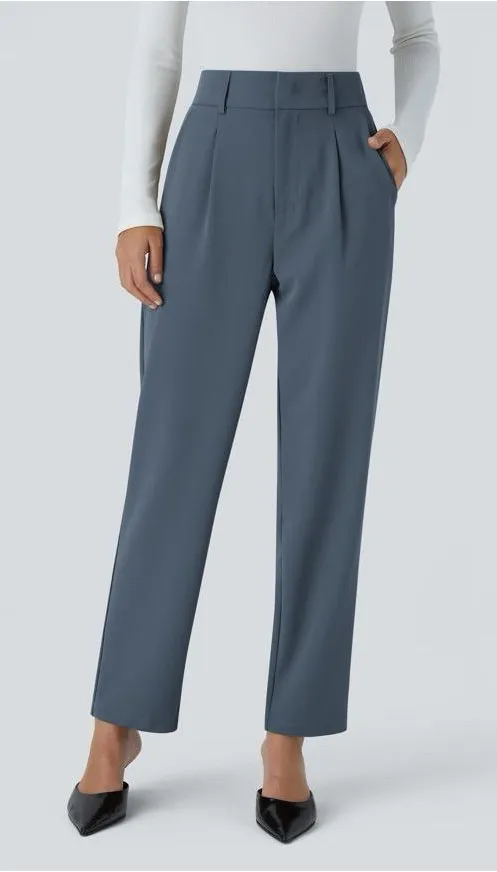 Halara Flex High Waisted Pocket Solid Work Tapered Pants