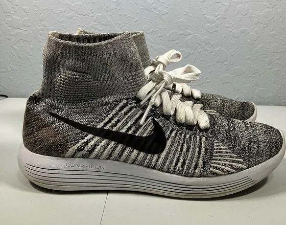 Nike Lunarepic Flyknit Running Shoes Oreo White/Black Size 6