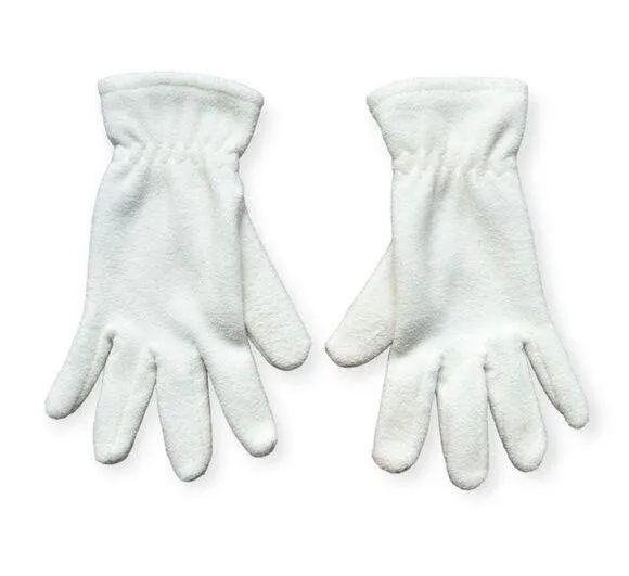 đWhite Fleece Gloves