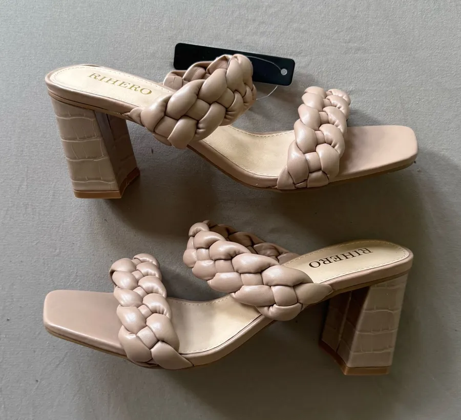 Rihero Braided Strap Heeled Sandals