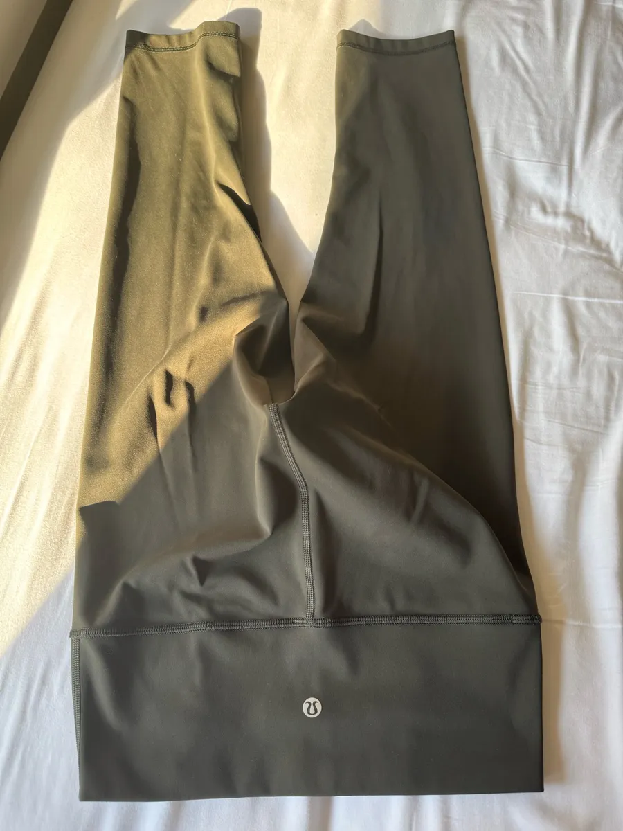 Lululemon Align High Rise Crop Leggings Dark Olive Green Size 6