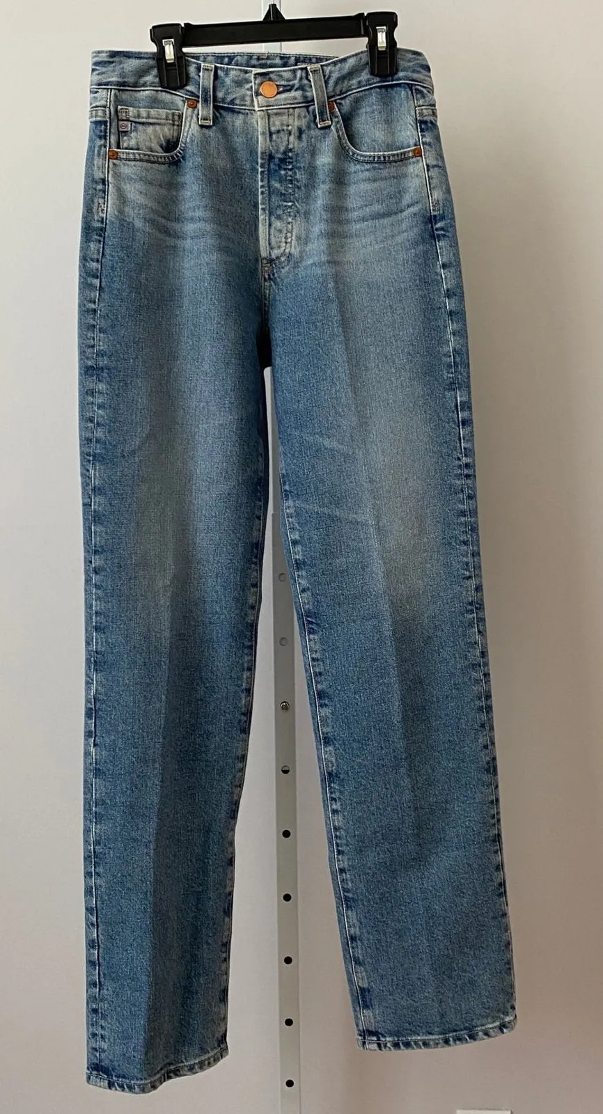 AG Cotton Alexxis High Rise Vintage Straight Leg Jeans 26 Blue