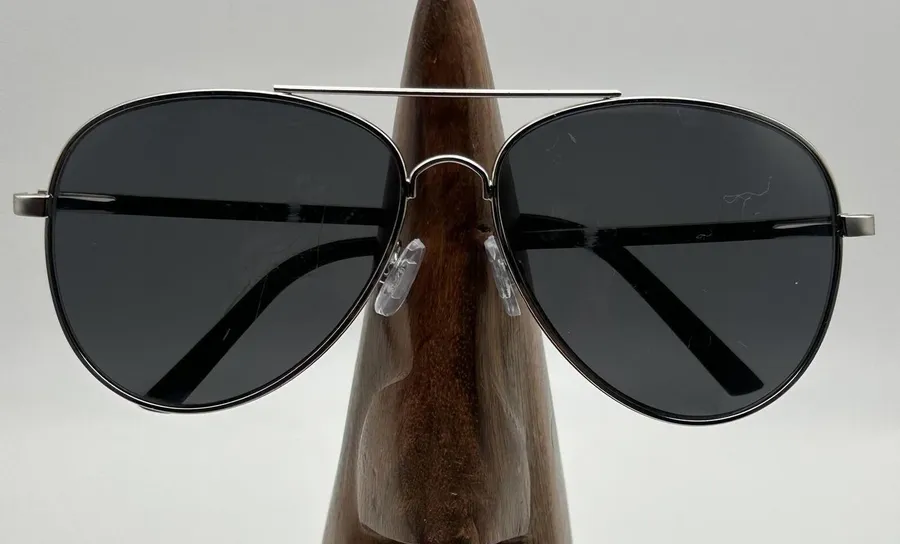 Banana Republic Aviator Sunglasses Silver Frame Black Lenses