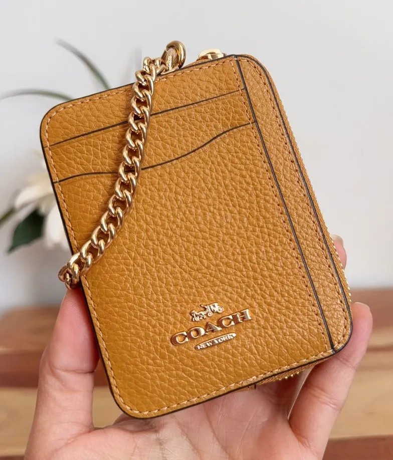 NWT Coach Leather Zip Card Case