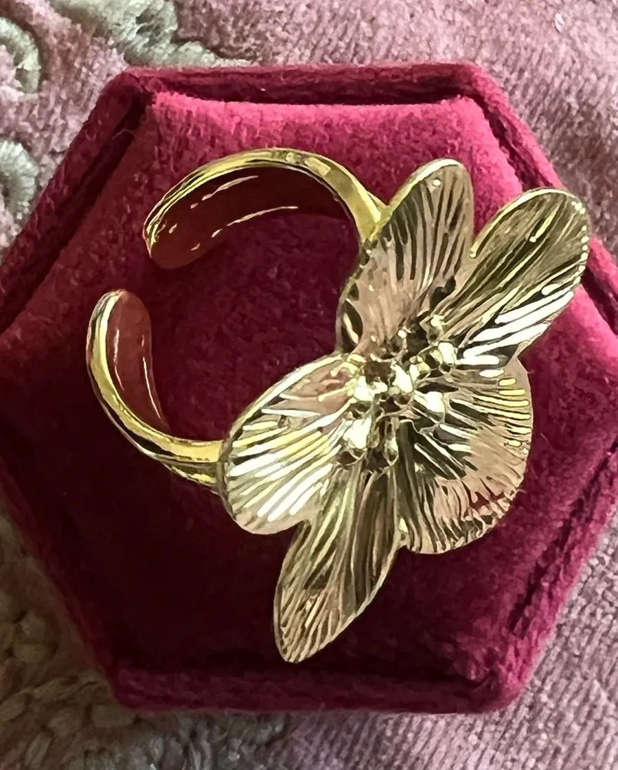 Gold Floral Statement Ring