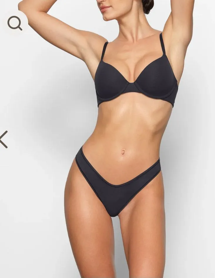 NWT SKIMS Fits Everybody T-Shirt Demi Bra ONYX Sz 42DDD