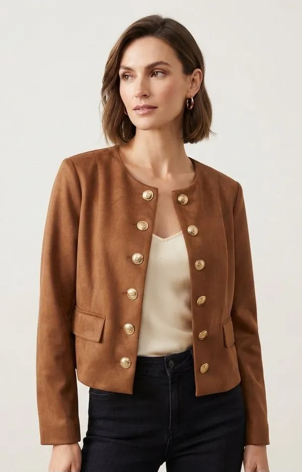 GEMMA JANE Faux Suede Button