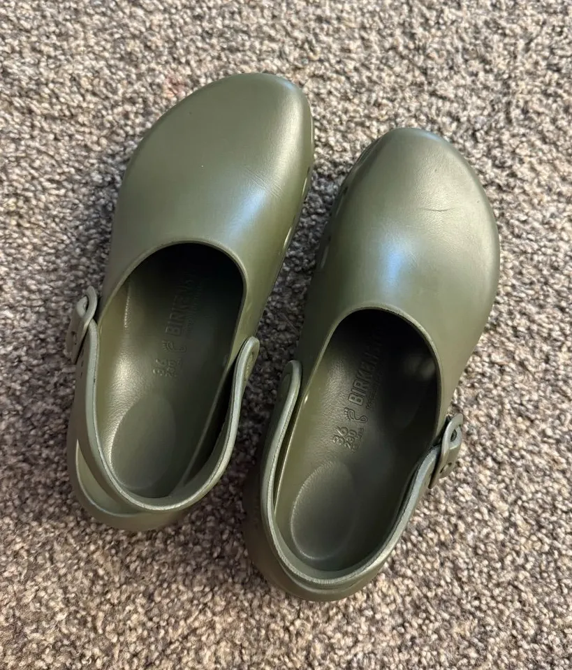 Birkenstock Olive Green Clog Mule with Buckle