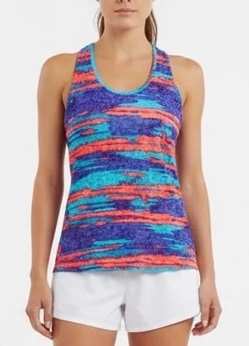 Saucony Tank Top Womens Medium Multicolor Abstract Running Gym Yoga Racerback